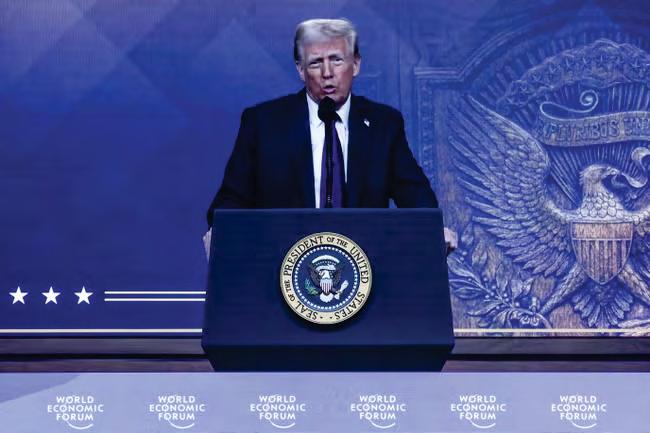 Tariffs and oil Trump's main focus during Davos address