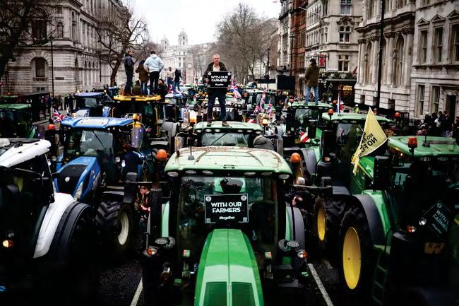 Tractor tax protest brings Westminster to a standstill