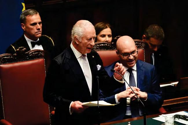 King puts peace at heart of message to Italy parliament