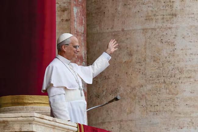 Pope calls for 'no more war' in his first Sunday address