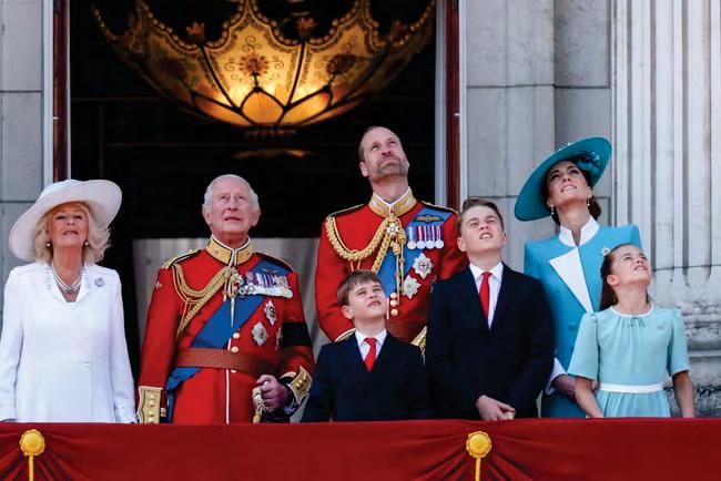 Royal family gather to watch Trooping the Colour flypast