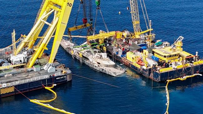 Superyacht lost in storm brought to surface off Sicily