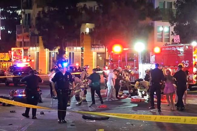 Man drove into LA crowd intentionally, says officer