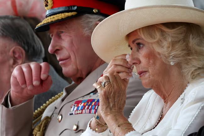 Queen sheds tear as veteran pays tribute to 'brave' King