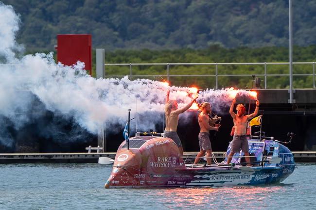 Scottish brothers set record for 9,000-mile Pacific row