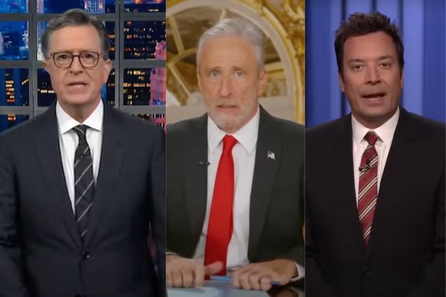 Angry late-night hosts call out 'assault' on free speech