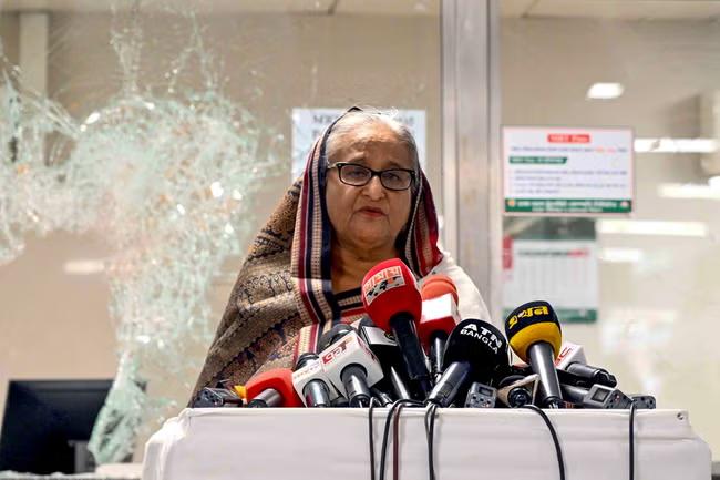 Ousted Hasina refuses to apologise for protest dead