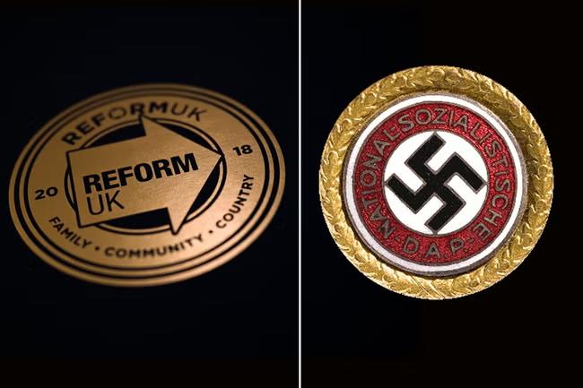Tory row erupts as Reform logo likened to Nazi badge