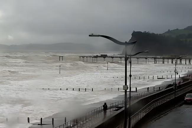Historic pier damaged as Storm Ingrid batters UK