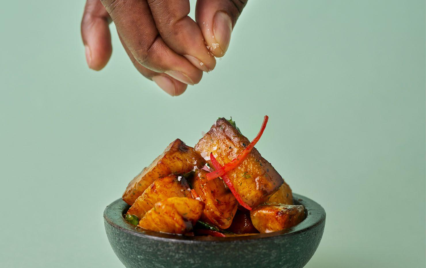 At the table Sit back and take your sweet time at this Caribbean