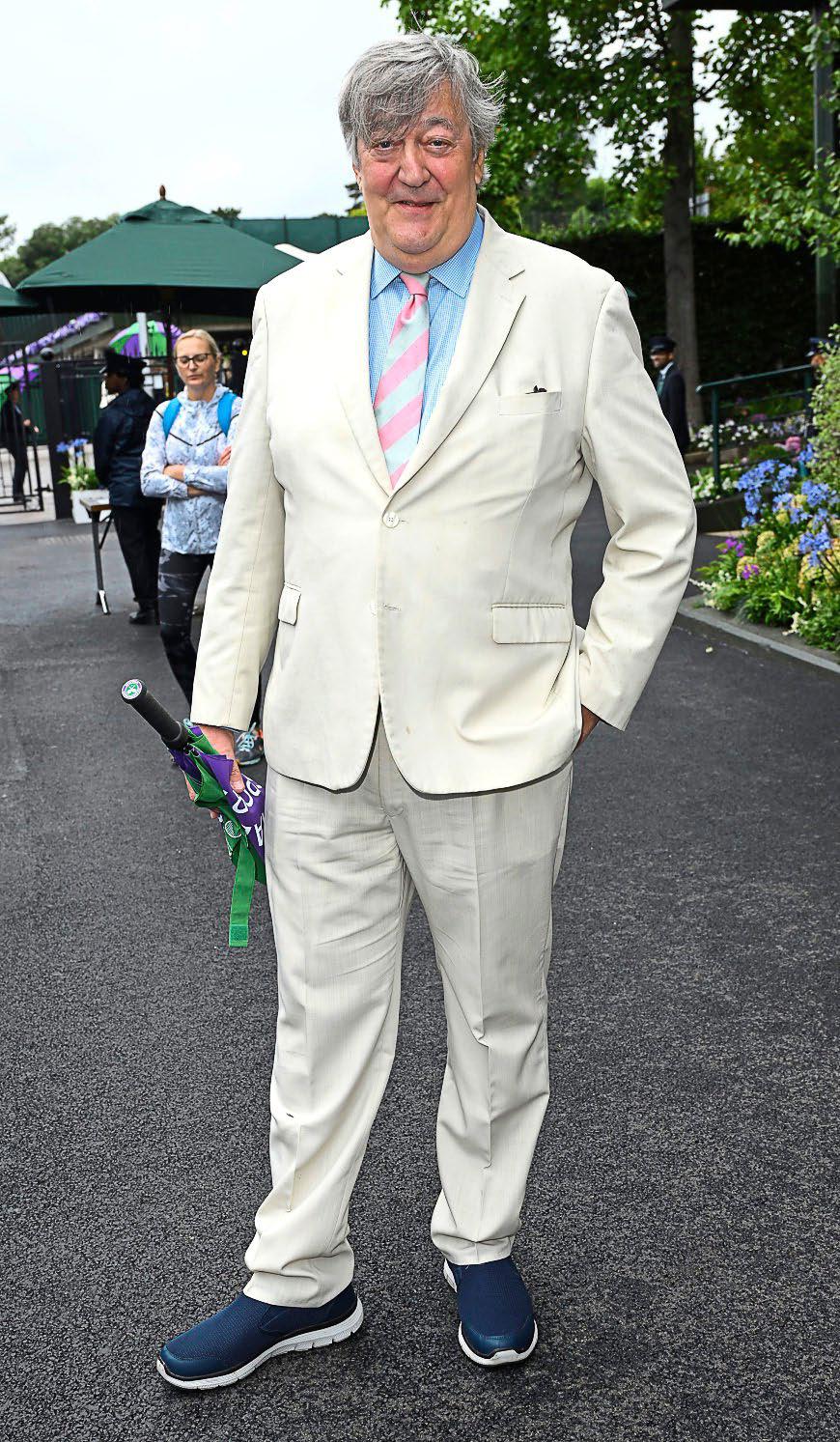 Actor Sir Stephen Fry dines at Row on 5, gets a trim at Geo F Trumper and wants to fill the city with penny farthings