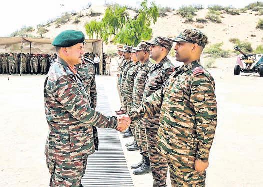 CDS Gen Chauhan visits Suratgarh, Naliya military bases
