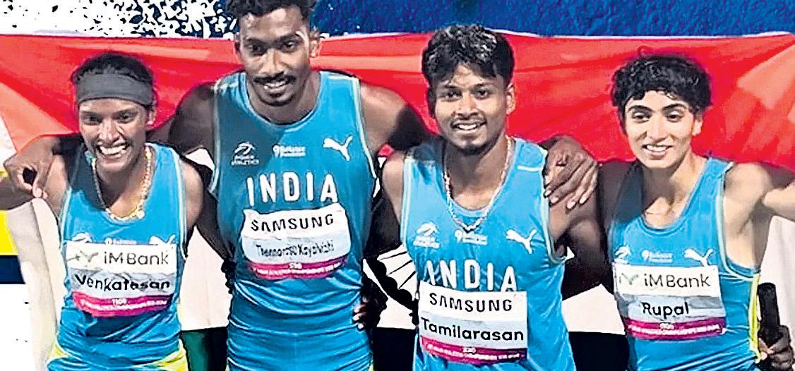 Mixed relay team runs to gold