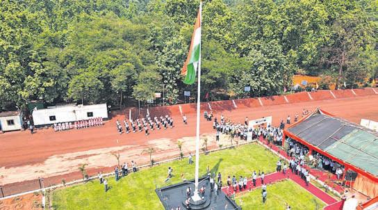175th monumental National Flag unfurled at Kasia mines by Flag Foundation of India