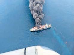 Kerala: Oil spill feared from burning Singaporean ship