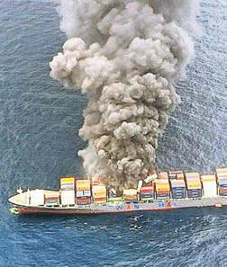 Fire still rages inside container ship off Kerala