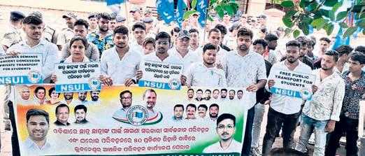 NSUI protests for free student transport