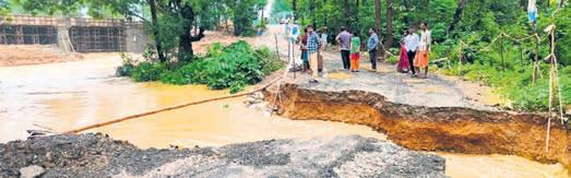 Bridge diversion washed away; Telkoi disconnected