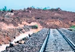 Landslide disrupts train services