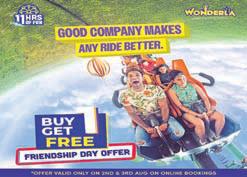 Celebrate Friendship Day weekend at Wonderla