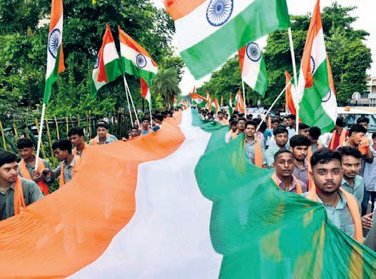 BJP youth wing holds grand Tiranga Yatra