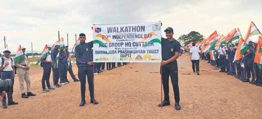 NCC Group HQ Cuttack, OJPT hold Independence Day walkathon