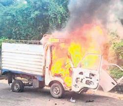 Cow vigilantes torch vehicle carrying cattle