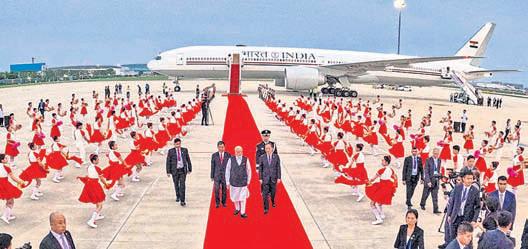 Modi lands in China