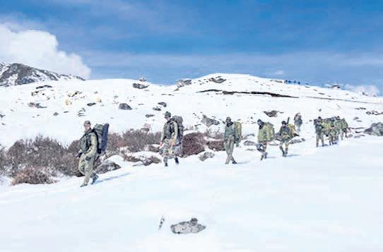 Indian Army treks Sikkim’s tough terrain