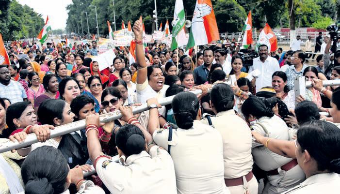 Mahila Congress' protest over 'rising' crimes against women