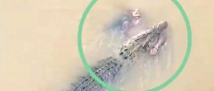 Croc drags woman into Kharasrota