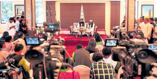 Women journalists attend Muttaqi's second media briefing