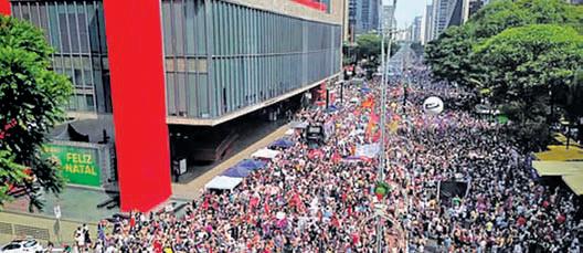 Women protest gender violence across Brazil
