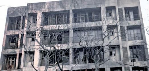 Hostel in ruins, lifeless