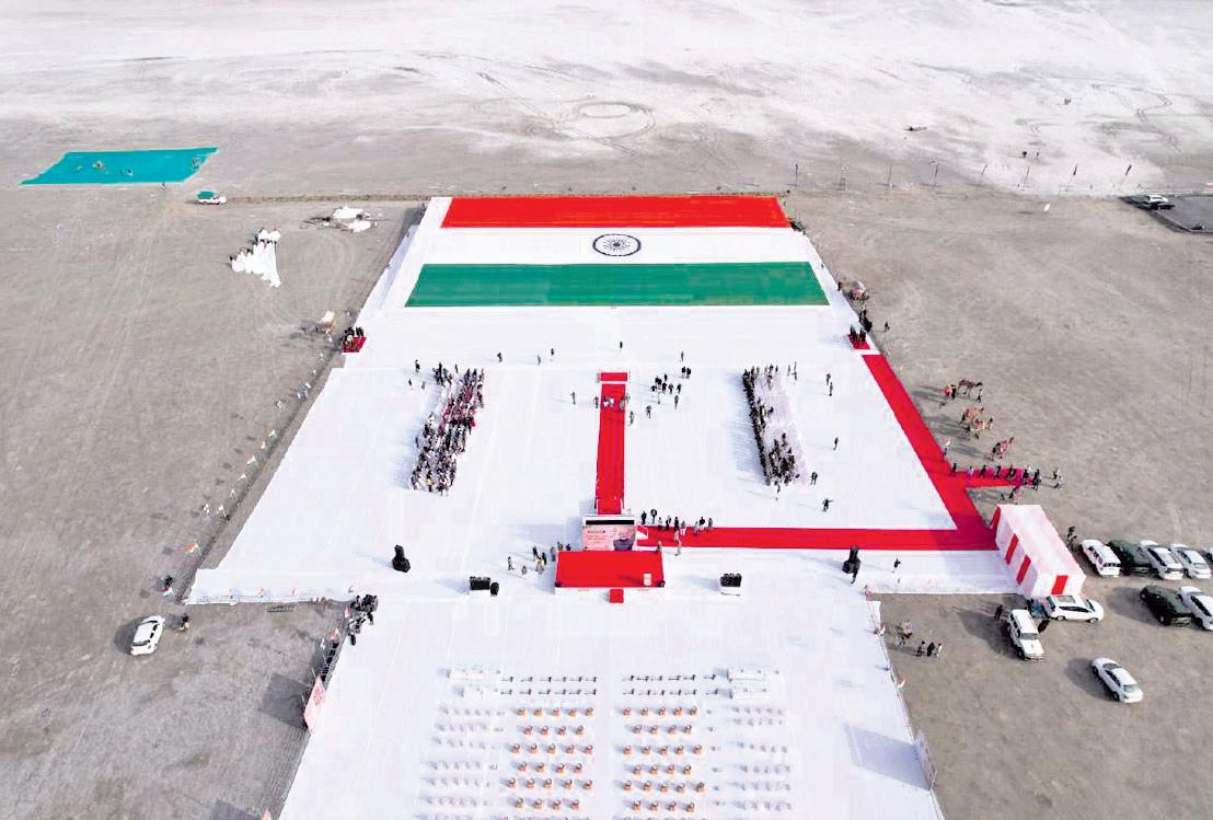 World's largest Khadi Tricolour displayed at Rann of Kutch
