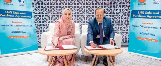 "أدنوك للغاز" تبرم اتفاقيةً مع مؤسسة النفط الهندية لتوريد الغاز الطبيعي المسال