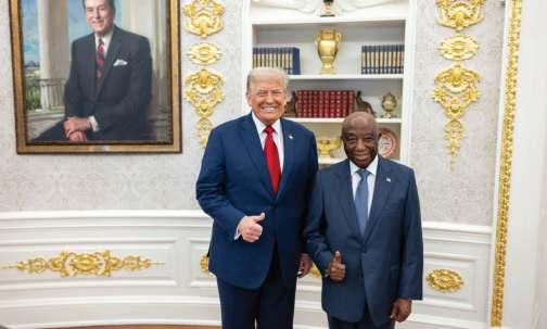 Trump Praises Liberian Leader On English - His Native Tongue