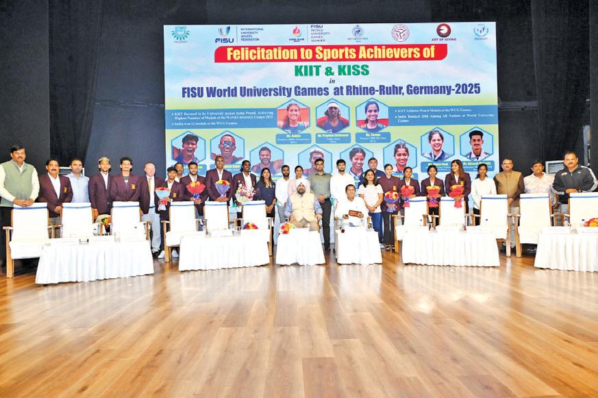World University Games: KIIT’s Medal-Winning Athletes Felicitated