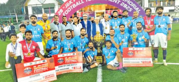 J&K Bank Wins 20th J&K Police Martyr’s Memorial Football Tournament