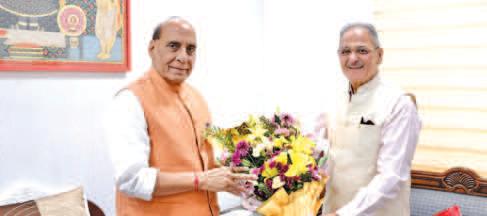 LG Kavinder Gupta Meets Defence Minister Rajnath Singh