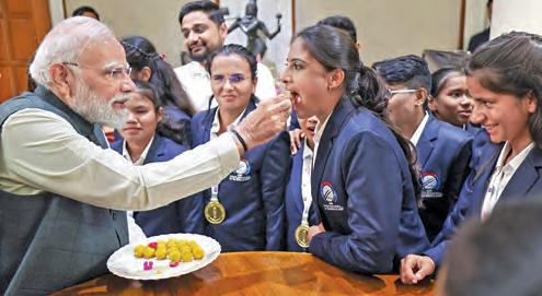 'అంధుల టి-20' చాంపియన్లతో ప్రధాని మోడీ..