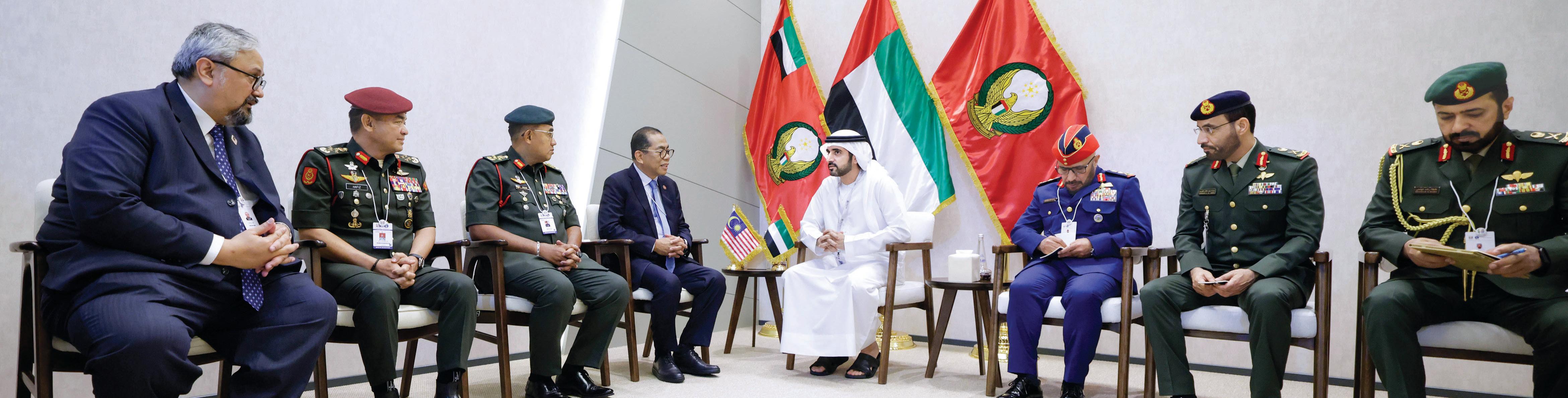 بحث ووزير الدفاع الماليزي تبادل الخبرات ونقل التكنولوجيا حمدان بن محمد: نهج الإمارات التعاون البنّاء مع الأشقاء والأصدقاء