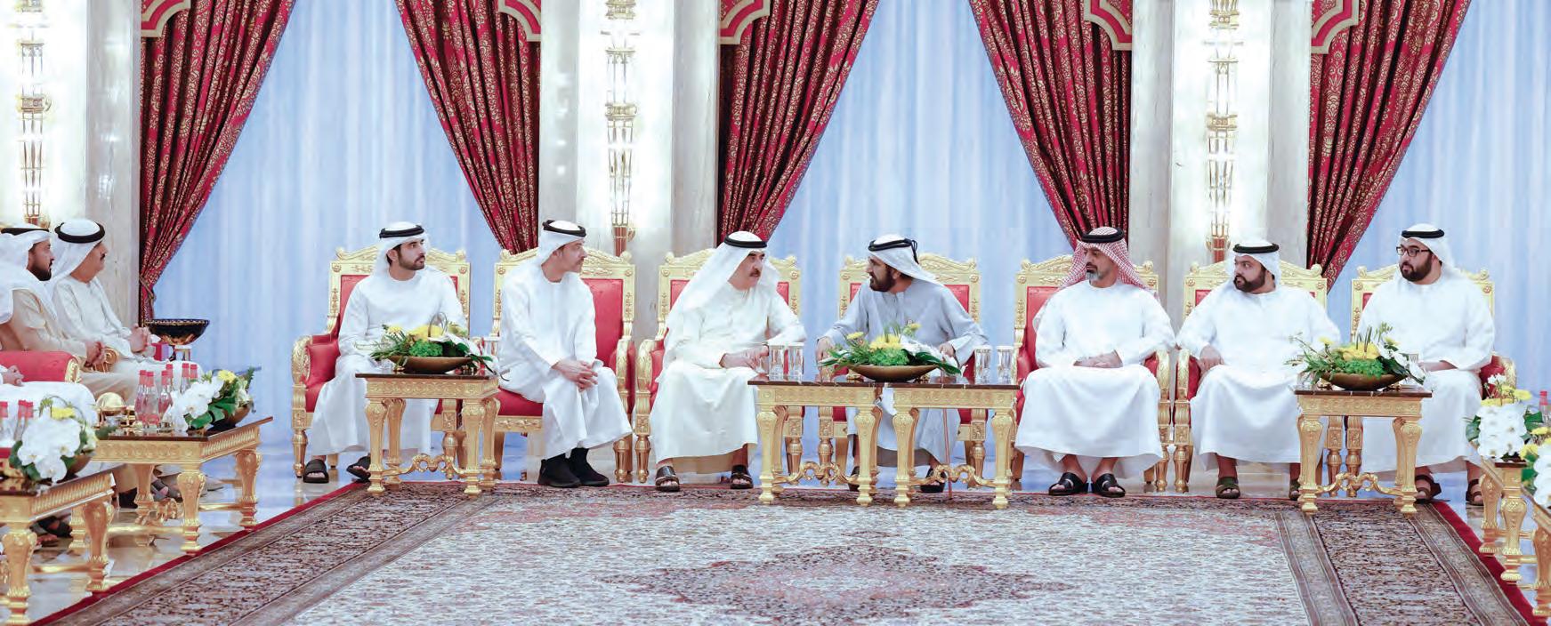 محمد بن راشد يستقبل حاكم أم القيوين ويتبادلان التهاني برمضان
