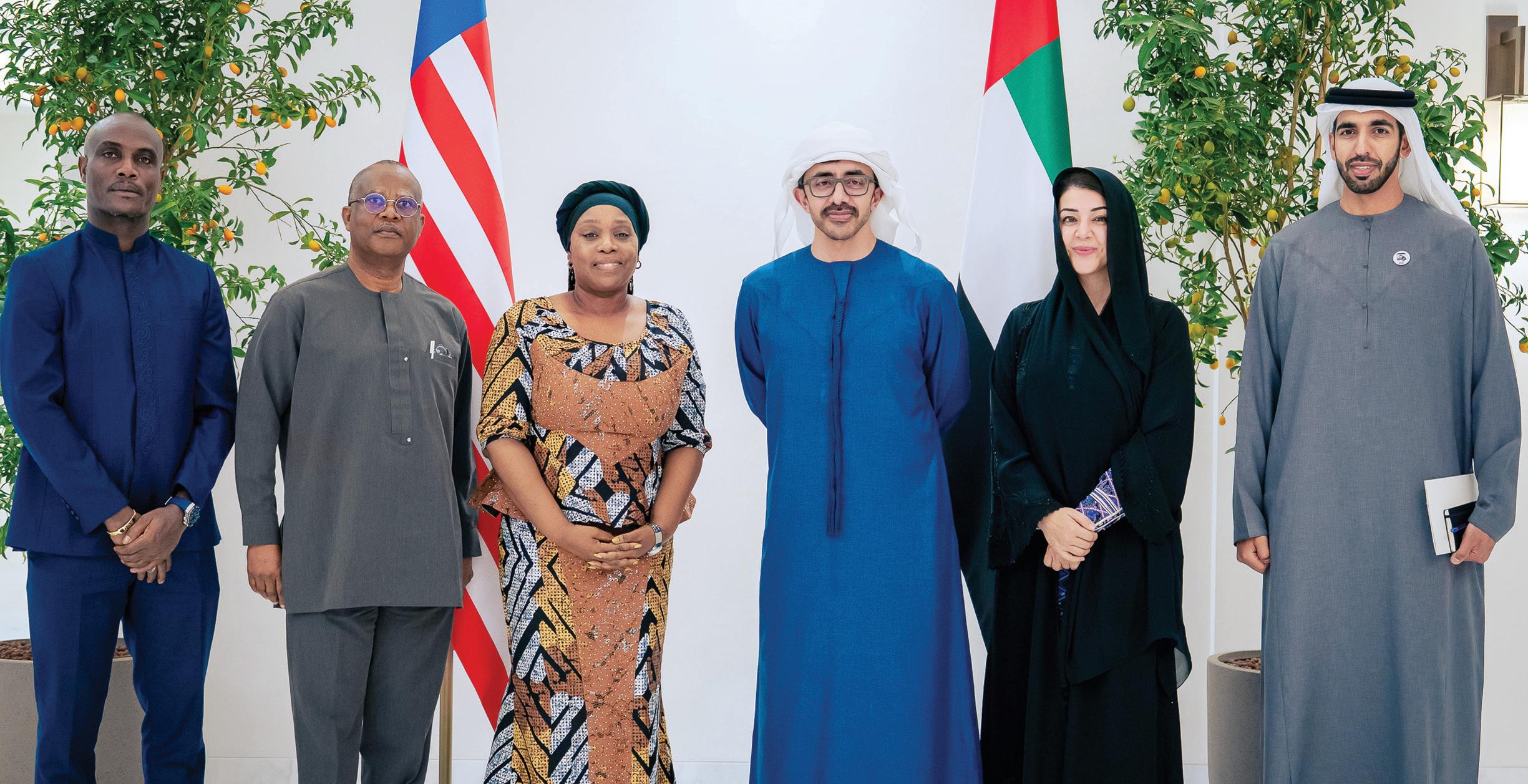 عبدالله بن زايد يستقبل وزيرة خارجية ليبيريا
