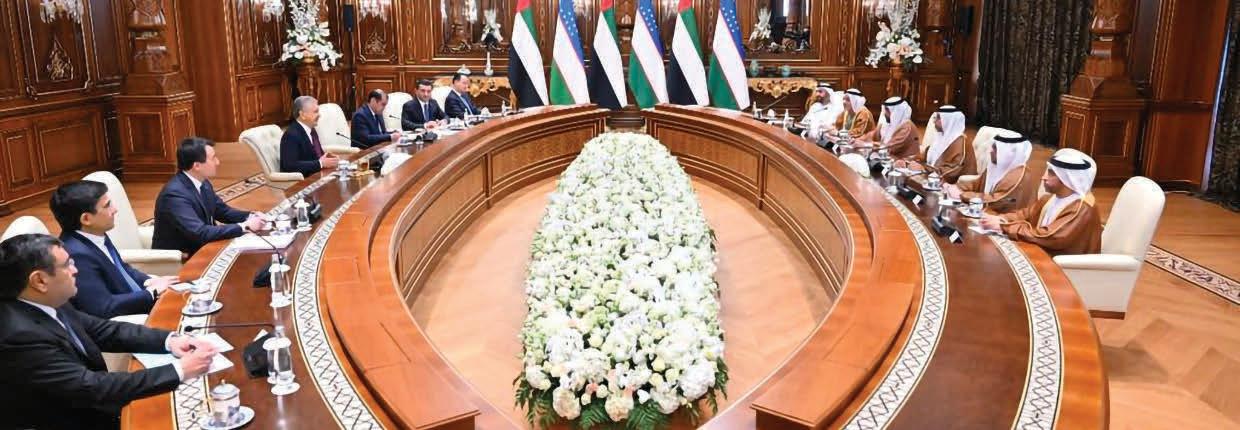 رئيس أوزبكستان وسهيل المزروعي يبحثان سبل تعزيز التعاون