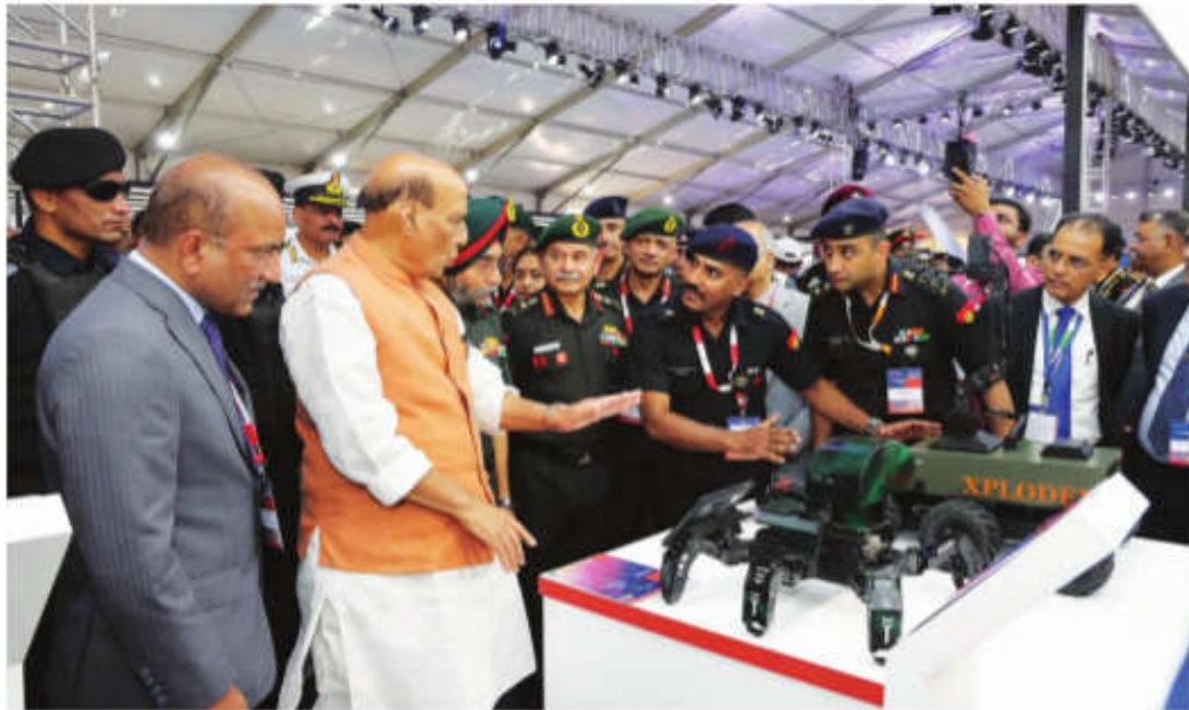 Defence Minister Inaugurates India, IDEX, & Karnataka Pavilions at Aero India 2025