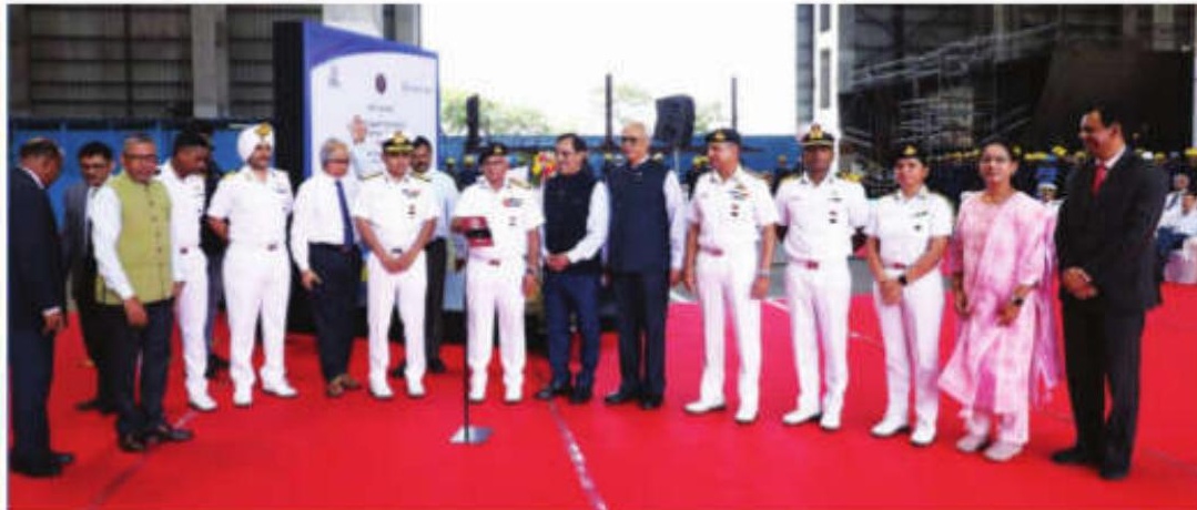 Keel laying of second fleet support ship for Indian Navy held at L&T shipyard
