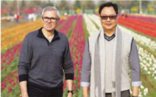 Omar Under Oppn Fire For Accompanying Waqf Bill Mover Rijiju To Tulip Garden