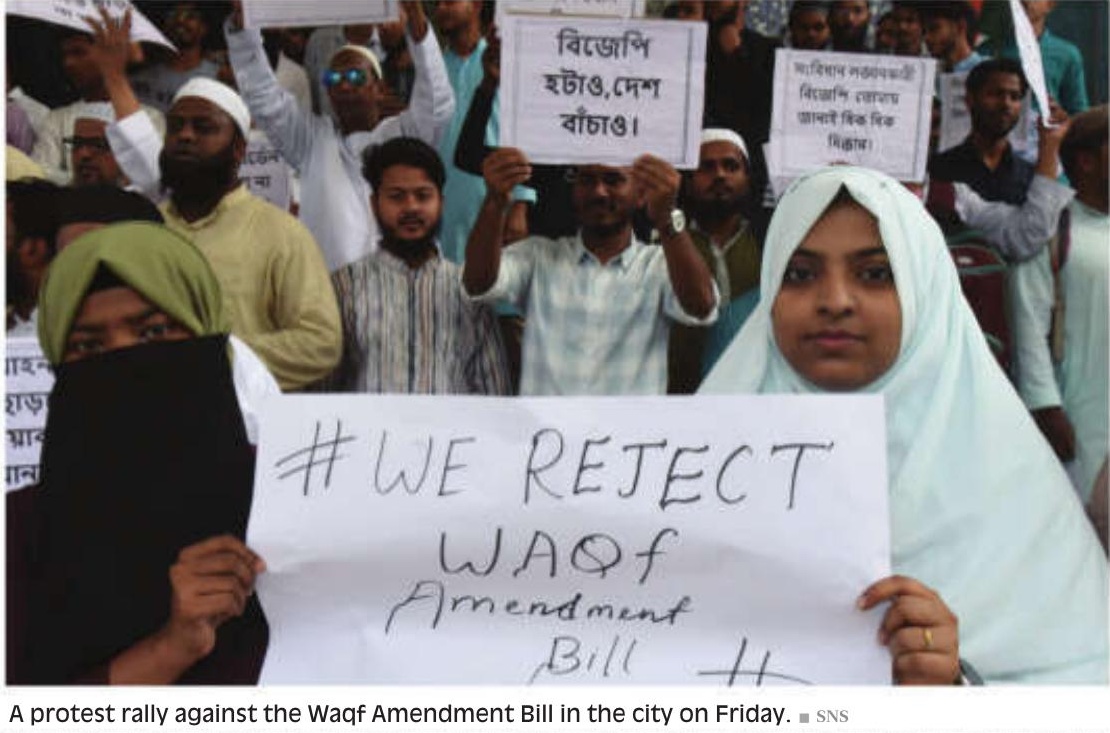 Protests across state over Waqf Amendment Act