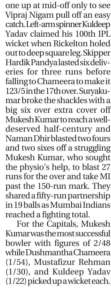Mumbai Outplay Below Par Delhi to Storm into IPL Playoffs